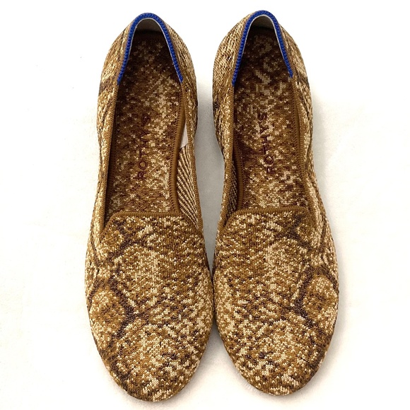 Rothy’s Slip On Ballet Comfort Loafers Bronze Metallic Python Flats Size 9 - Picture 5 of 16